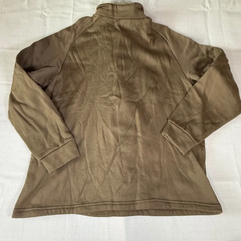 US Military‎ Cold Weather Polypropylene Undershirt XL Brown 1 4 Zip Thermal